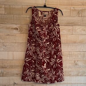 Patagonia Sleeveless Mini Dress in Burgundy and Cream Floral